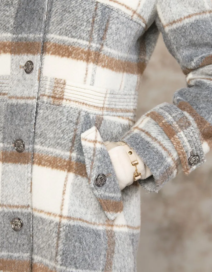 Clearance Manteau long à carreaux Manteaux|Parkas