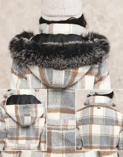 Clearance Manteau long à carreaux Manteaux|Parkas