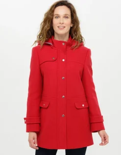 Online Manteau rouge 70% laine Manteaux|Parkas