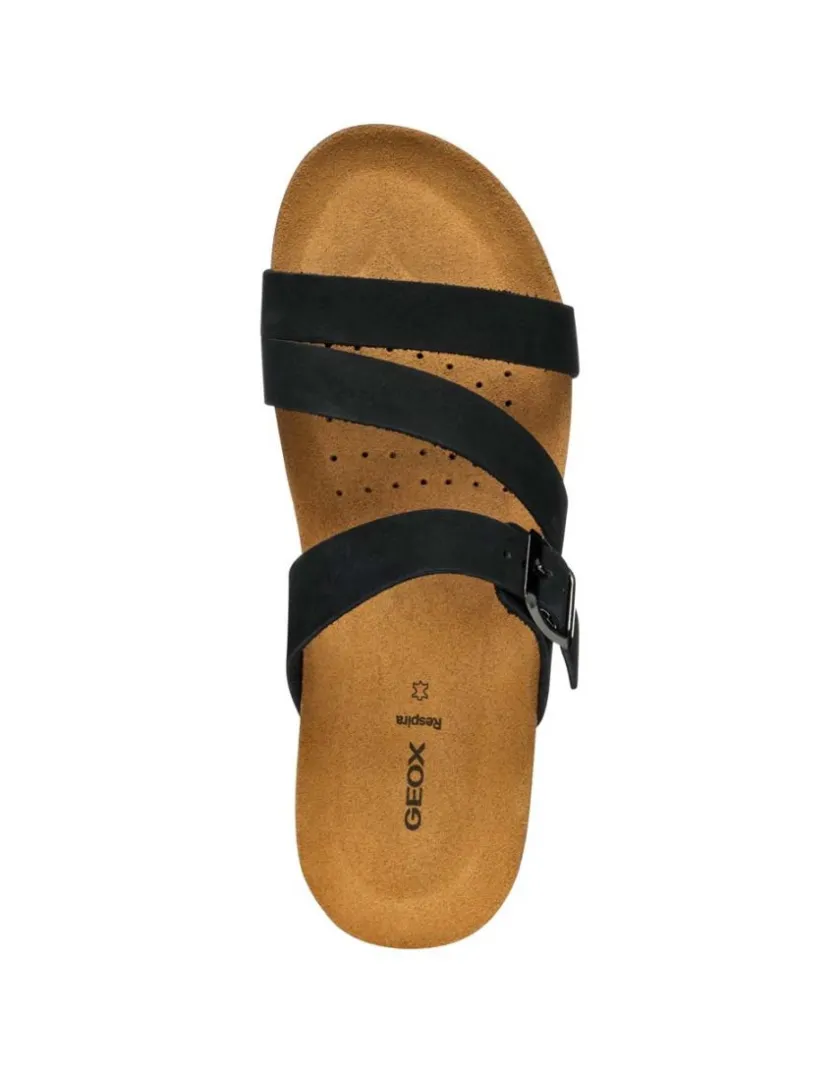 Fashion Mules hautes cuir noir GEOX Sandales
