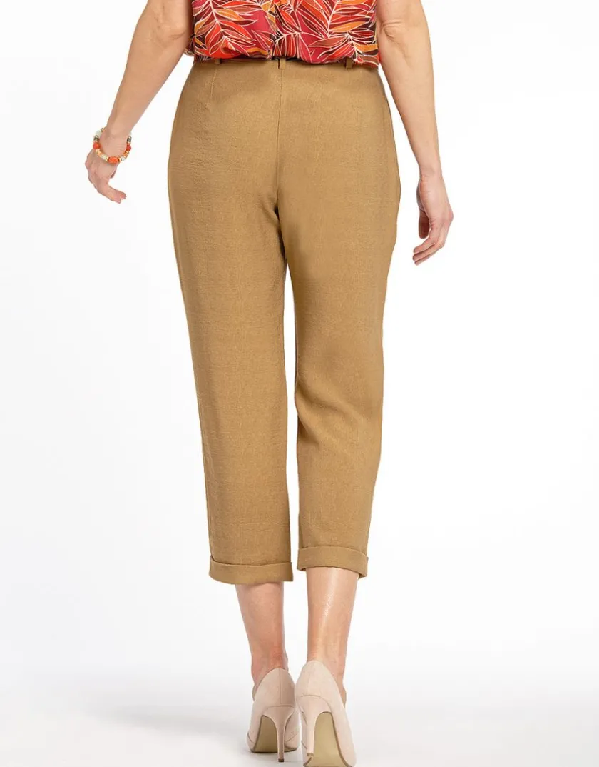 Discount Pantacourt chic marron Pantacourts|Pantalons