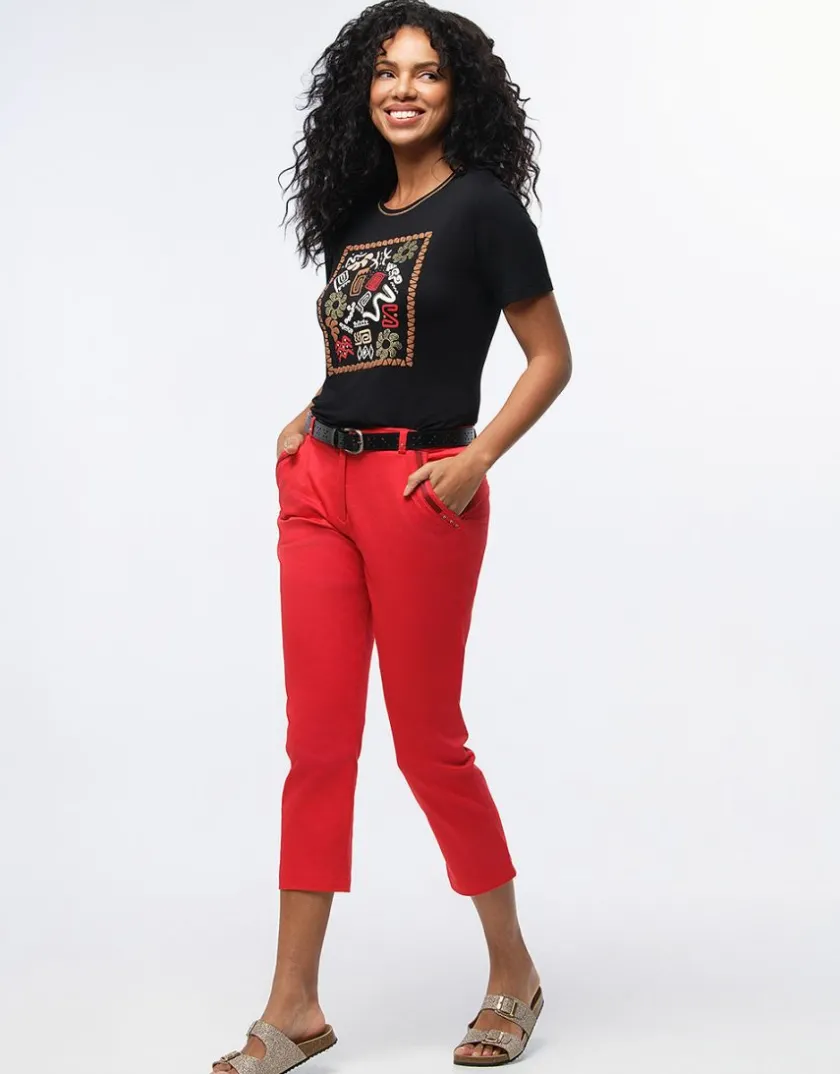 Fashion Pantacourt chic rouge Pantacourts
