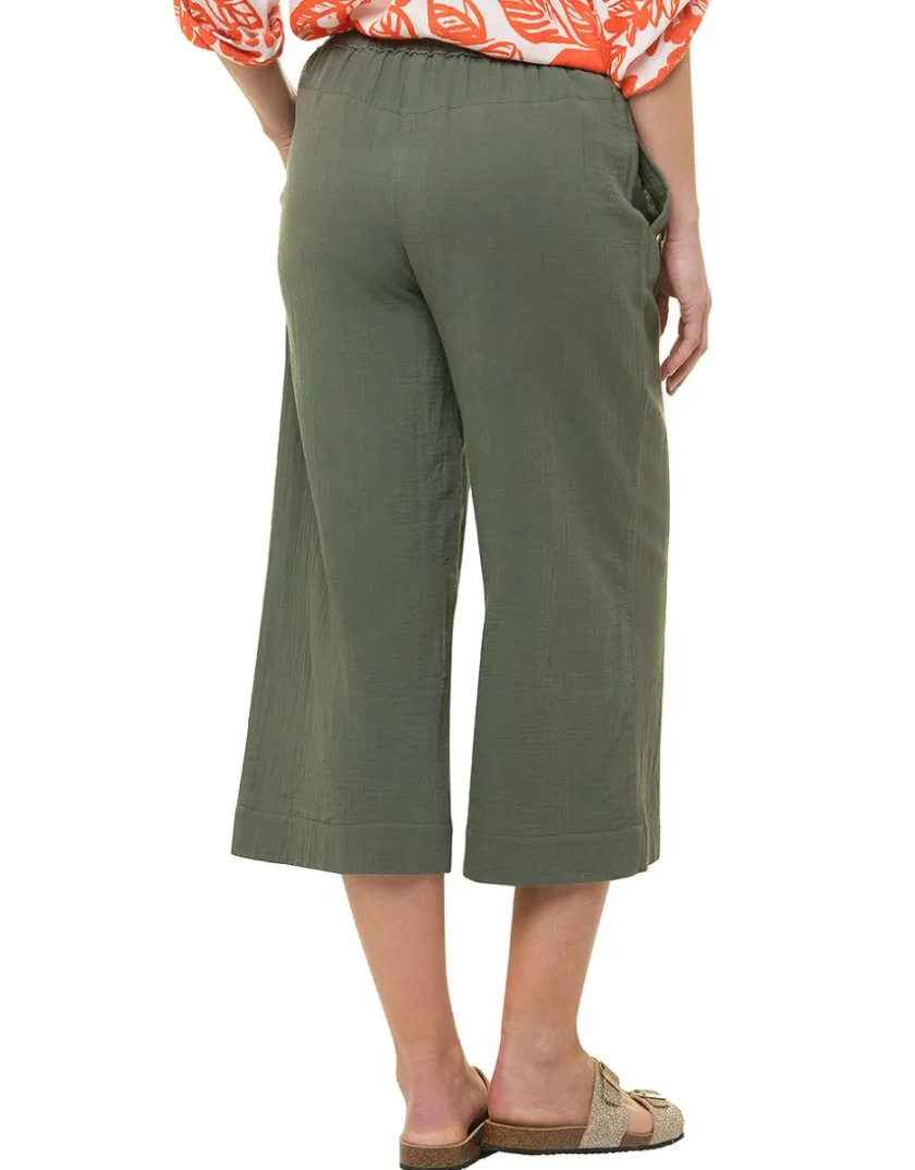 Clearance Pantacourt coton kaki Pantacourts