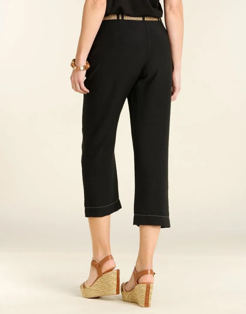 Sale Pantacourt léger noir Pantacourts