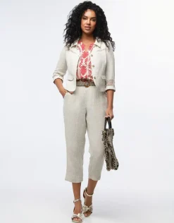 Discount Pantacourt lin beige Pantalons|Pantacourts