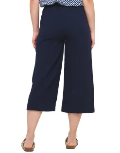 Hot Pantacourt marine coton Pantacourts