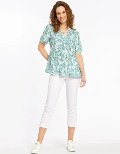 Outlet Pantacourt stretch blanc Pantacourts|Pantalons