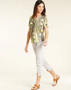 Outlet Pantacourt stretch gris Pantacourts|Pantalons