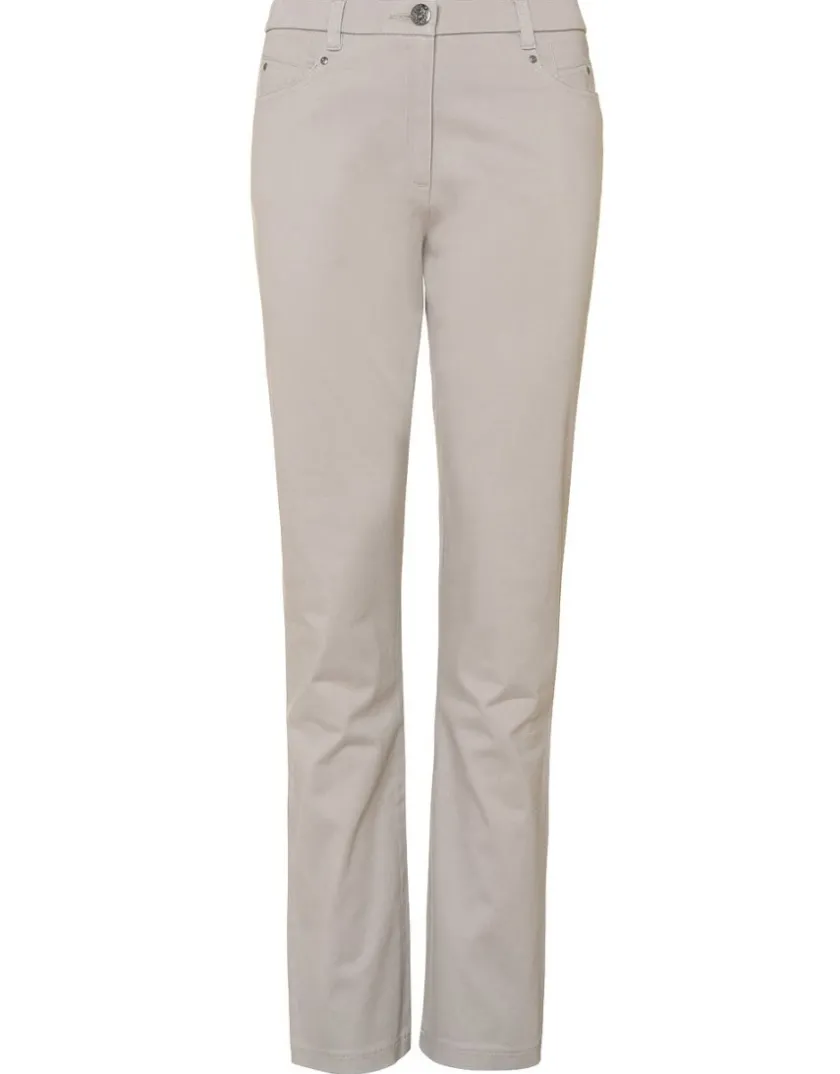 New Pantalon beige en coton Ajustés|Pantalons