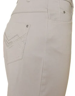 New Pantalon beige en coton Ajustés|Pantalons