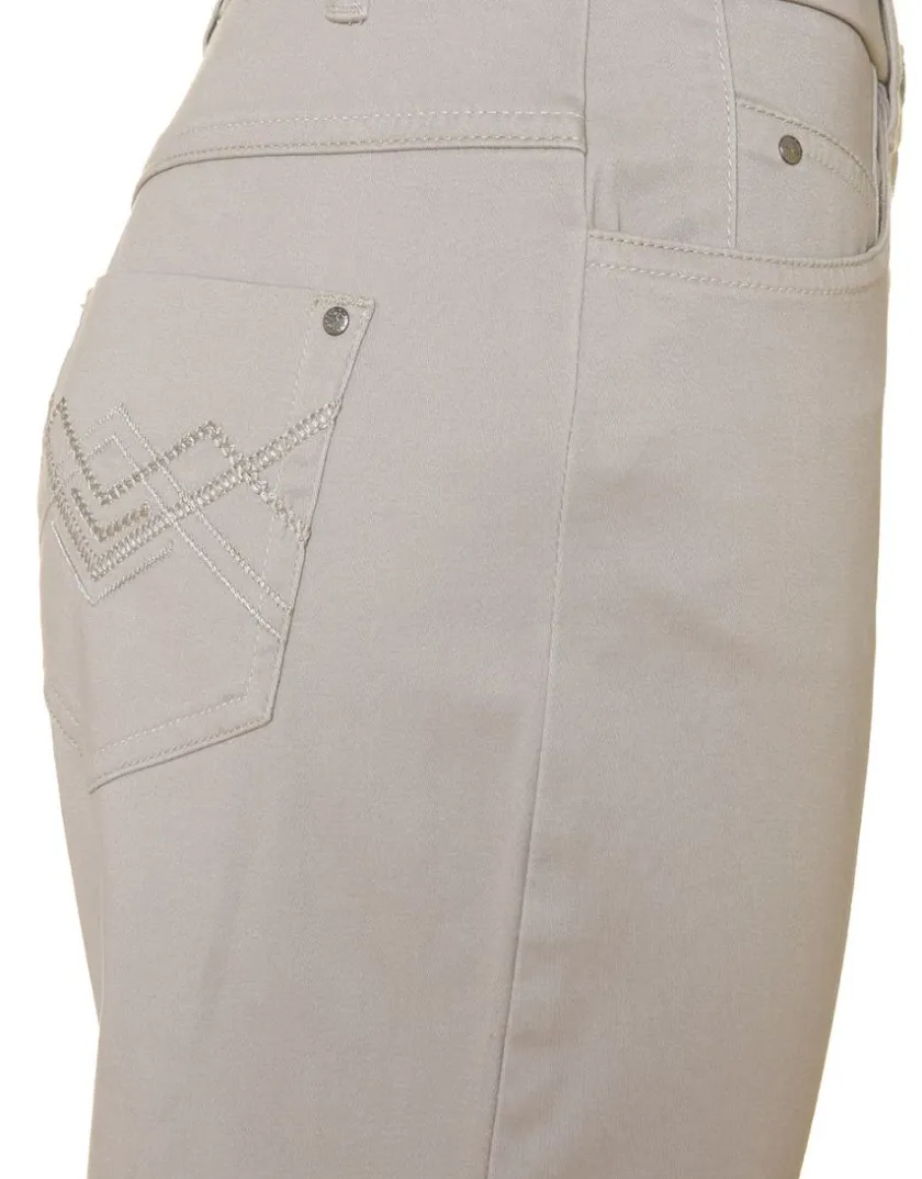 New Pantalon beige en coton Ajustés|Pantalons