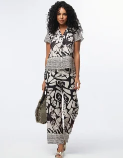 New Pantalon chic beige motif Pantalons