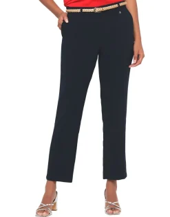 Sale Pantalon chic bleu marine Droits|Pantalons