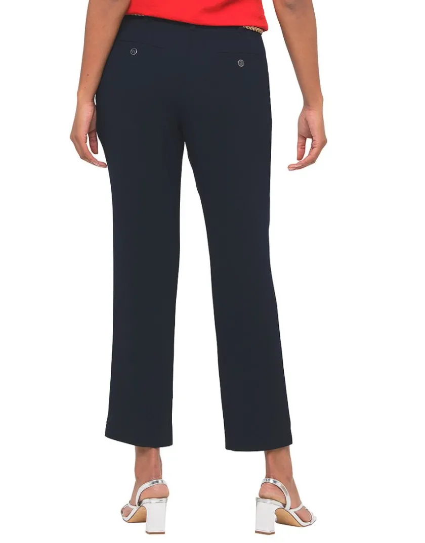 Sale Pantalon chic bleu marine Droits|Pantalons