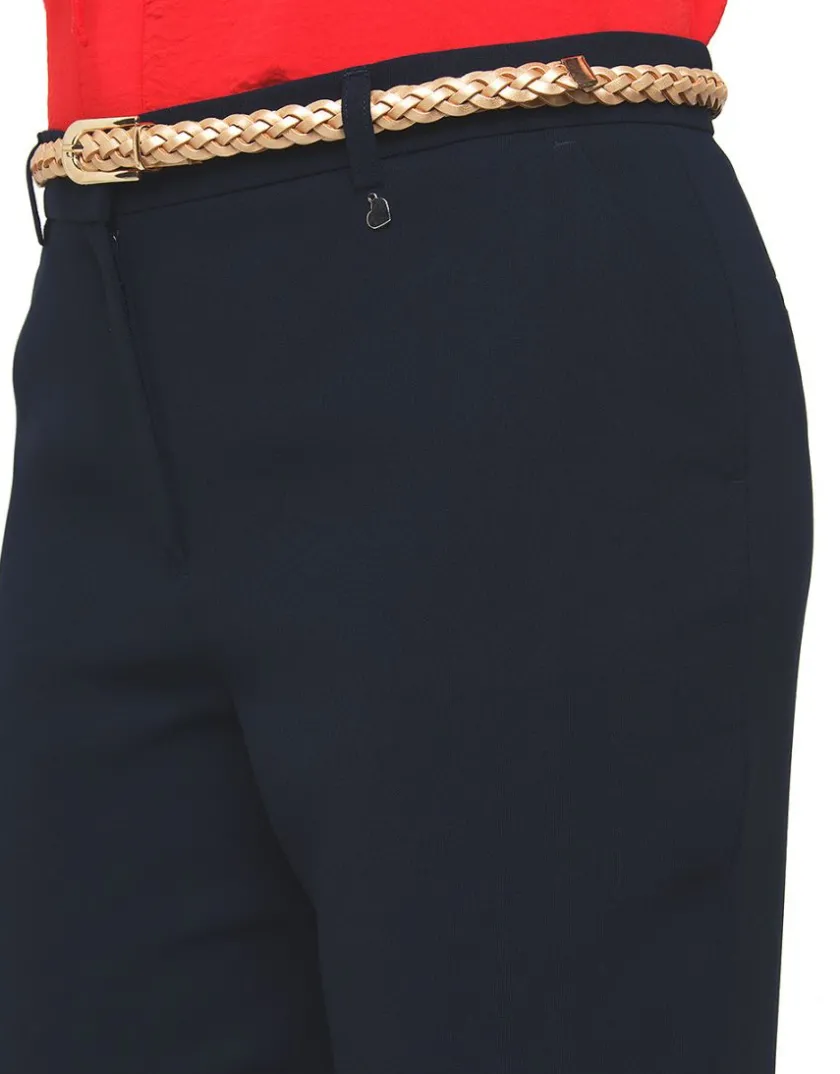 Sale Pantalon chic bleu marine Droits|Pantalons