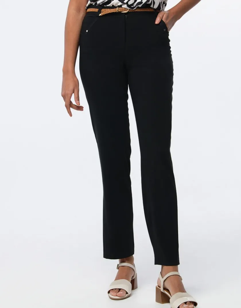 Online Pantalon chic noir Droits|Pantalons