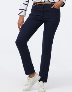 Online Pantalon coton marine Ajustés|Pantalons