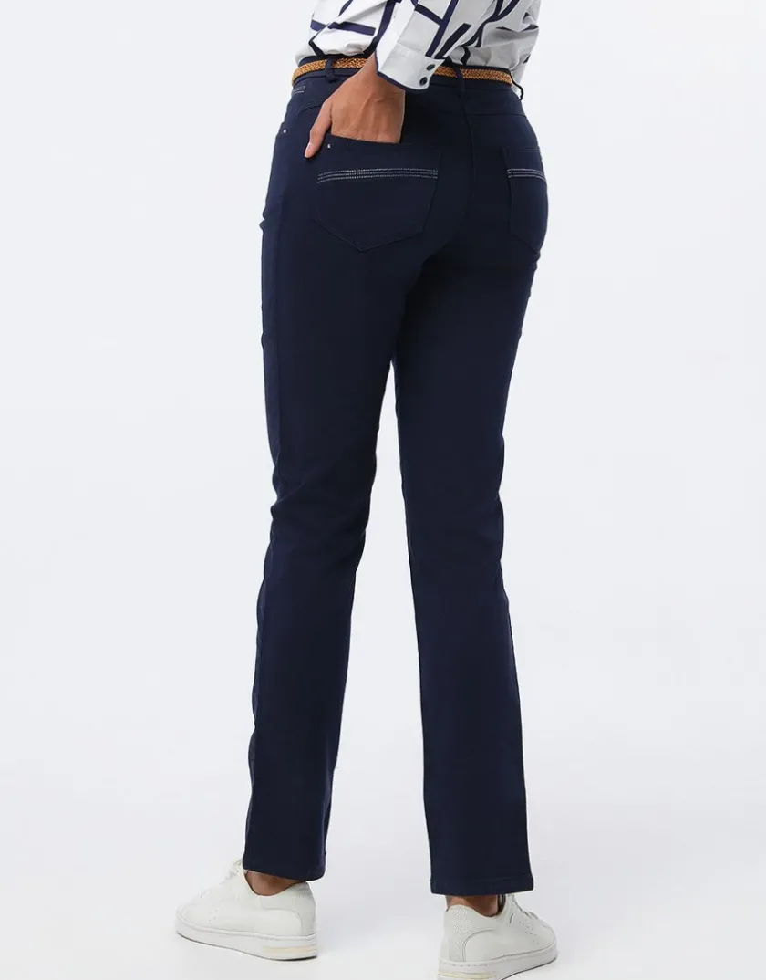 Online Pantalon coton marine Ajustés|Pantalons