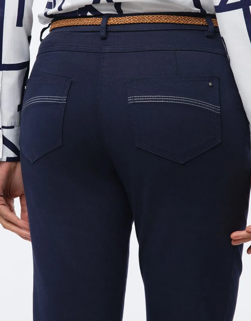 Online Pantalon coton marine Ajustés|Pantalons