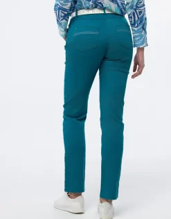New Pantalon coton émeraude Ajustés|Pantalons