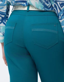 New Pantalon coton émeraude Ajustés|Pantalons