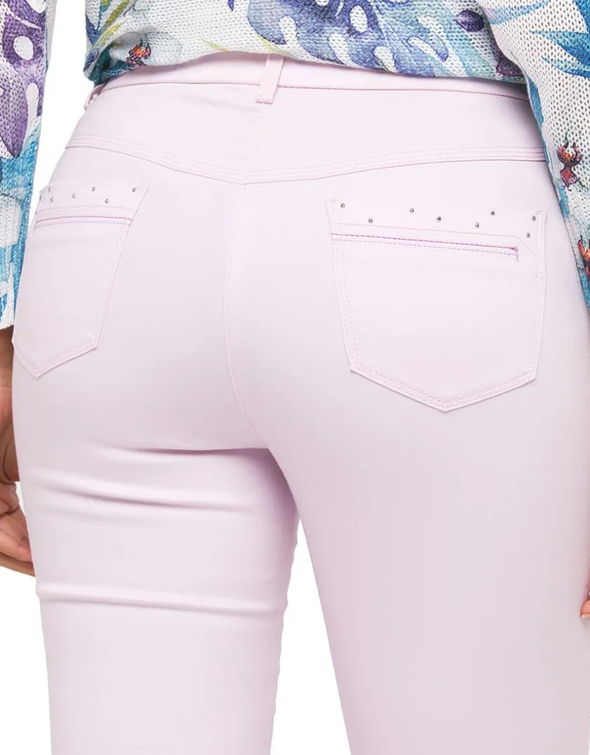 Best Pantalon coton rose clair Slims|Pantalons