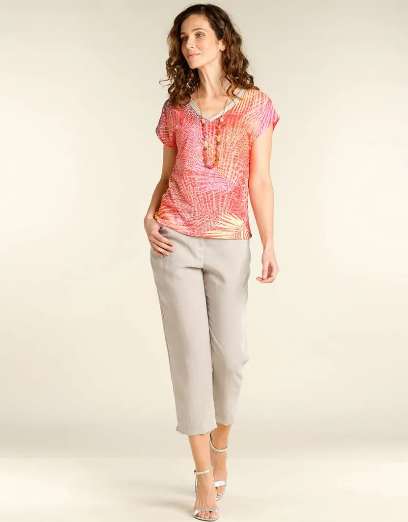 Discount Pantalon droit 7/8e beige Droits|Pantalons