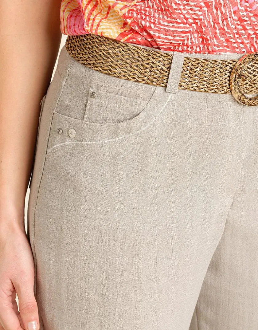 Discount Pantalon droit 7/8e beige Droits|Pantalons