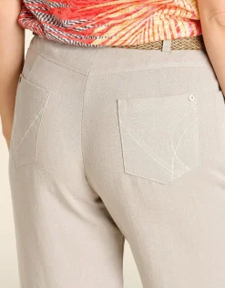 Discount Pantalon droit 7/8e beige Droits|Pantalons