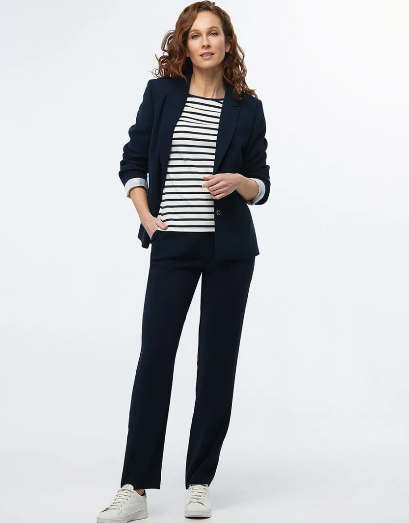 Fashion Pantalon en crêpe marine Pantalons|Droits