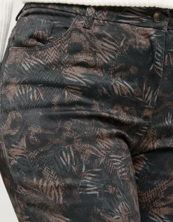Online Pantalon marron motifs Ajustés|Pantalons