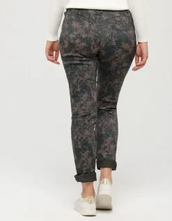 Online Pantalon marron motifs Ajustés|Pantalons