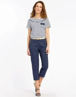 Outlet Pantalon 7/8ème marine Droits|Pantalons