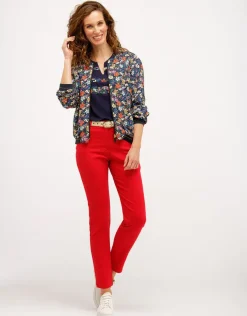 New Pantalon 7/8ème rouge Ajustés|Slims