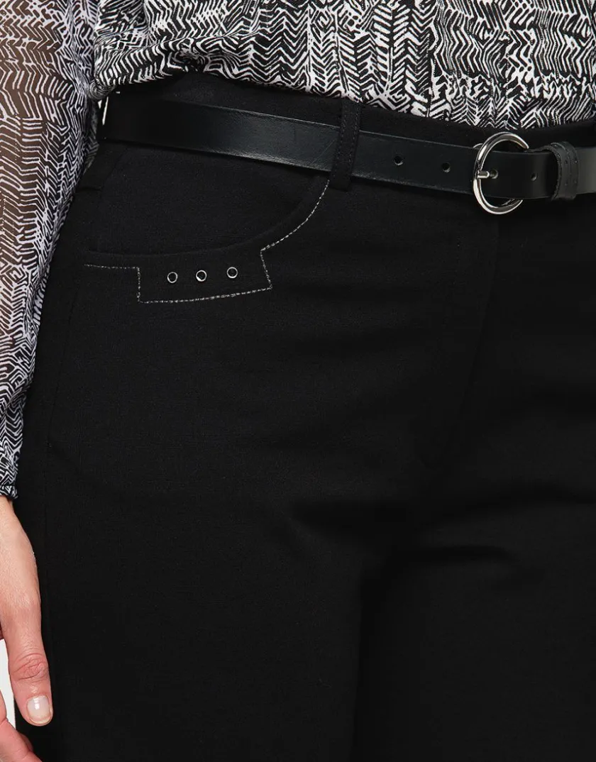 Fashion Pantalon Milano noir Larges|Droits