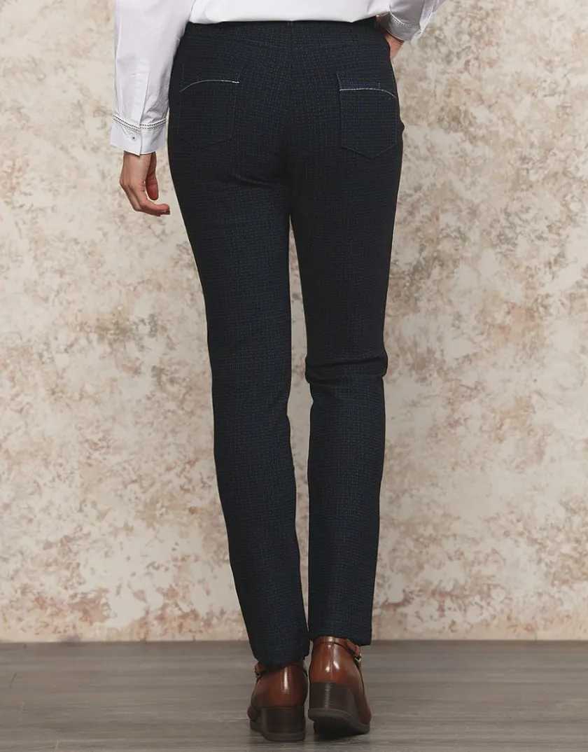 Fashion Pantalon Milano Noir bleu Ajustés|Pantalons