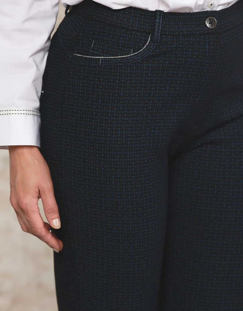 Fashion Pantalon Milano Noir bleu Ajustés|Pantalons