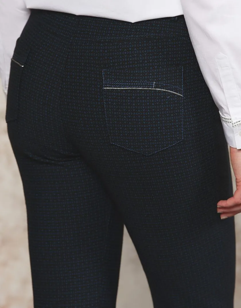 Fashion Pantalon Milano Noir bleu Ajustés|Pantalons
