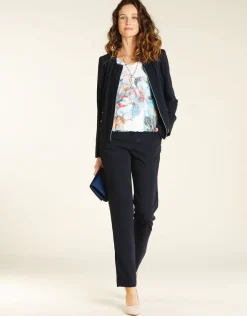Best Pantalon navy fluide Larges|Droits