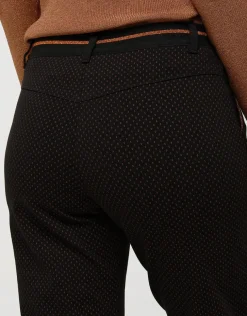 Sale Pantalon noir motifs 7/8e Droits|Pantalons