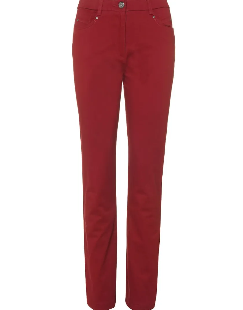 Outlet Pantalon rouge en coton Ajustés|Pantalons