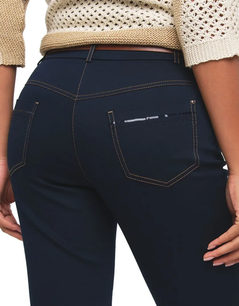 Fashion Pantalon slim marine Ajustés|Pantalons
