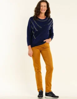 Best Pantalon stretch ocre Ajustés|Pantalons