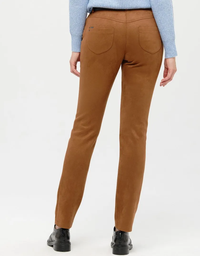 Fashion Pantalon suédine marron Slims|Pantalons