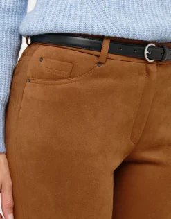 Fashion Pantalon suédine marron Slims|Pantalons