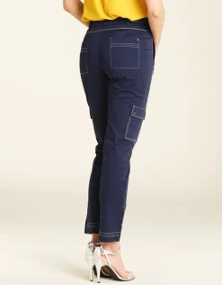 New Pantalon treillis bleu Ajustés|Pantalons