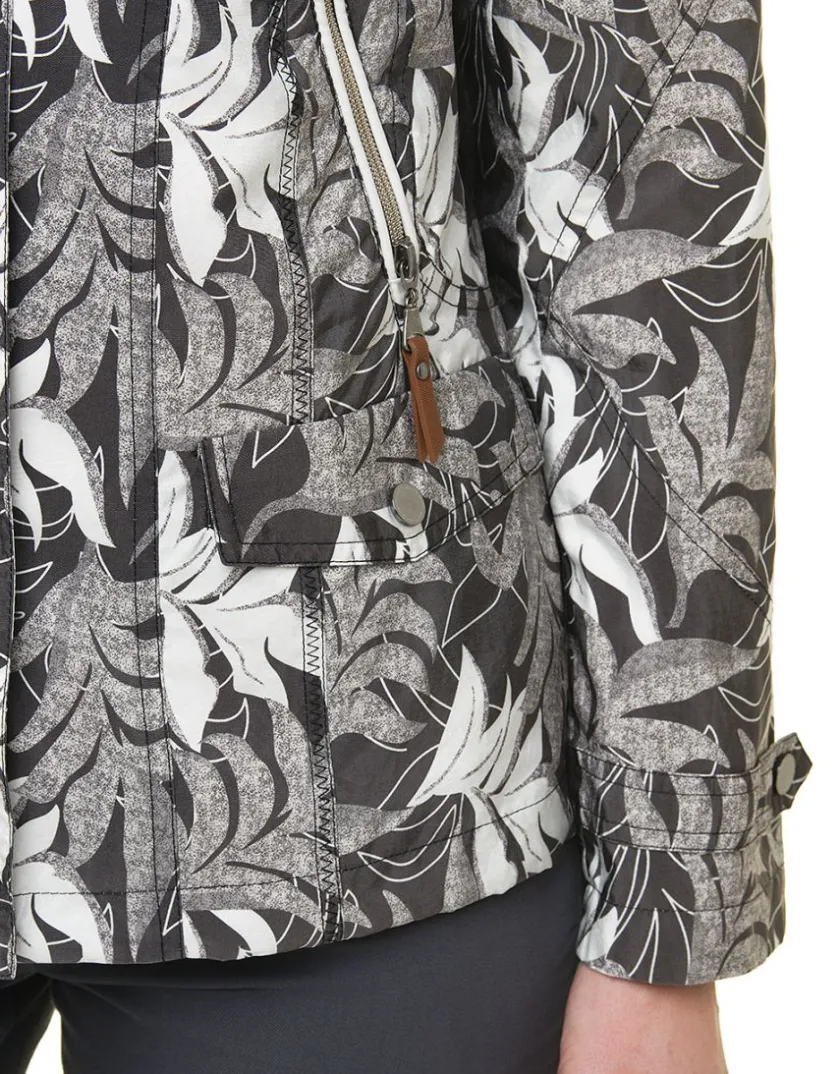Fashion Parka feuillages gris Parkas|Parkas