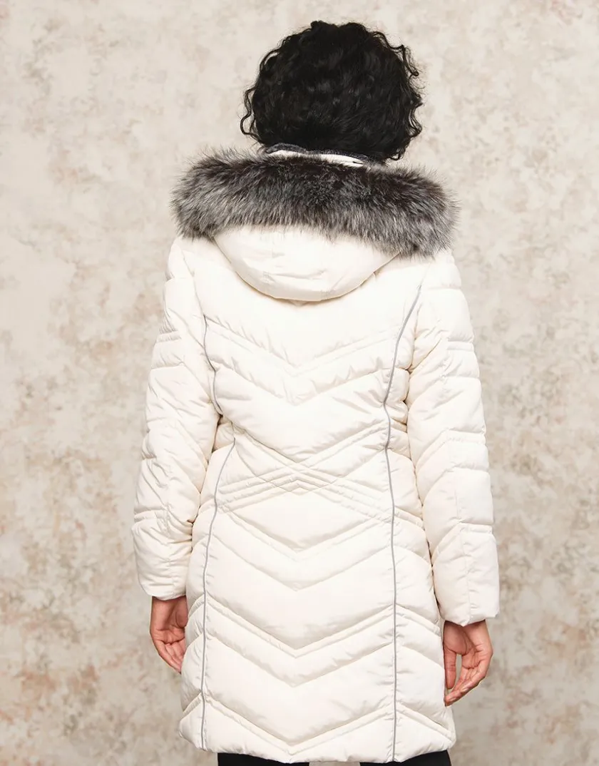 Outlet Parka longue écrue Doudounes|Parkas
