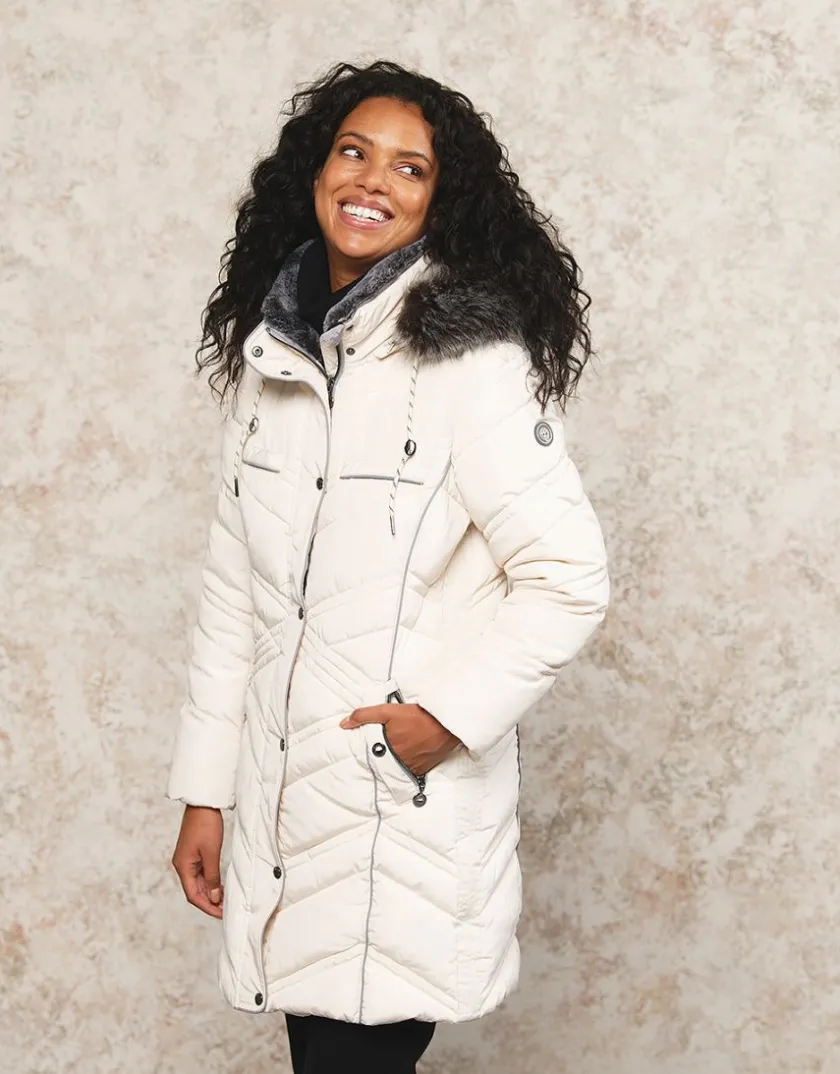 Outlet Parka longue écrue Doudounes|Parkas