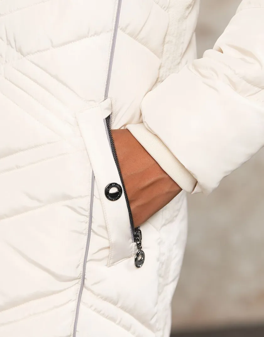 Outlet Parka longue écrue Doudounes|Parkas